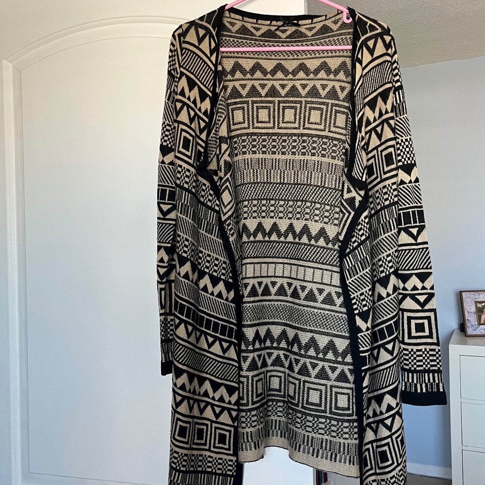 striped knit small cardigan